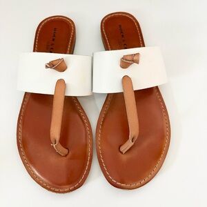Rock & Candy White and Tan Leather Sandals 7.5